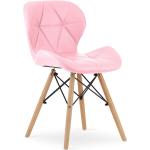 Jedálenské stoličky ružovej farby v škandínávskom štýle z bukového dreva 