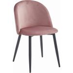 Jedálenské stoličky ružovej farby zo zamatu 