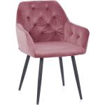 Jedálenské stoličky ružovej farby z kovu 