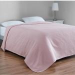 Prehozy na posteľ ružovej farby s jednofarebným vzorom z bavlny 200x230 