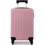 Pánske Veľké cestovné kufre ružovej farby z plastu v zľave 