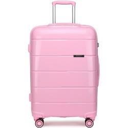 Ružový prémiový plastový kufor s TSA zámkom "Solid" - veľ. M, L