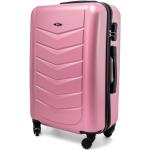 Pánske Palubné kufre do lietadla ružovej farby z plastu v zľave 