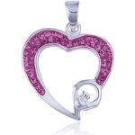 Strieborné prívesky Šperky eshop ružovej farby zo striebra so zirkónom v zľave na Valentín 