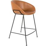 Barové stoličky zuiver hnedej farby v industriálnom štýle z kovu 2 ks balenie 