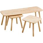 Konferenčné stolíky hnedej farby z dreva 3 ks balenie 