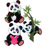 Samolepky pre deti ambiance bielej farby z polyvinylchloridu 3 ks balenie s motívom: Panda v zľave 