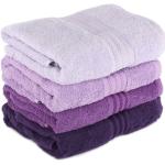 Osušky fialovej farby s jednofarebným vzorom z bavlny 70x140 4 ks balenie 