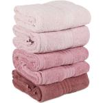 Osušky ružovej farby s jednofarebným vzorom z bavlny 4 ks balenie 