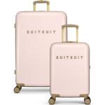 Veľké cestovné kufre SUITSUIT ružovej farby s kvetinovým vzorom integrovaný zámok objem 91 l Vegan 