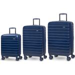 Veľké cestovné kufre Rock tmavo modrej farby z plastu integrovaný zámok objem 42 l 