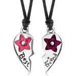 Strieborné náhrdelníky Šperky eshop viacfarebné s kvetinovým vzorom lesklé na Valentín 