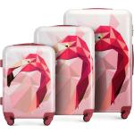 Cestovné kufre wittchen ružovej farby v modernom štýle s geometrickým vzorom 