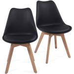 Jedálenské stoličky čiernej farby vo vintage štýle z plastu 2 ks balenie 