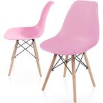Jedálenské stoličky ružovej farby v škandínávskom štýle z plastu 2 ks balenie 