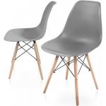 Jedálenské stoličky sivej farby v škandínávskom štýle z plastu 2 ks balenie 