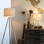 Stolové lampy Qazqa bielej farby v modernom štýle z dreva stmievateľné v zľave kompatibilné s E27 