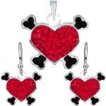 Súpravy šperkov Šperky eshop červenej farby zo striebra so zirkónom na Valentín 