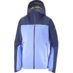 Dámske Športové oblečenie Salomon Outline nepremokavé Priedušní modrej farby technológia Gore tex na zips Kapucňa v zľave 
