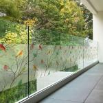 Nálepky ambiance transparentnej farby zo skla s motívom: Vtáky 