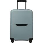 Malé cestovné kufre Samsonite ľadovo modrej farby z plastu na zips integrovaný zámok objem 38 l udržateľná móda 