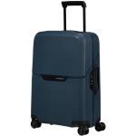Malé cestovné kufre Samsonite polnočno modrej farby z plastu integrovaný zámok objem 38 l udržateľná móda 
