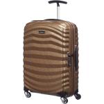 Malé cestovné kufre Samsonite pieskovej farby z plastu na zips integrovaný zámok objem 36 l 
