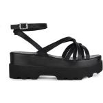 Dámske Sandále na platforme altercore čiernej farby z polyuretánu vo veľkosti 41 Vegan na leto 