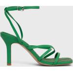 Dámske Spoločenské sandále zelenej farby v elegantnom štýle z polyuretánu vo veľkosti 41 Vegan v zľave na leto 