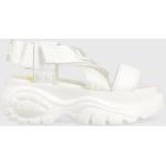 Dámske Sandále na platforme Buffalo Classic bielej farby zo syntetiky vo veľkosti 40 na leto 