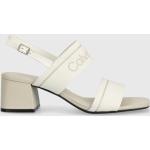 Dámske Designer Spoločenské sandále Calvin Klein bielej farby v elegantnom štýle zo syntetiky vo veľkosti 40 na leto 