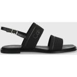 Dámske Designer Kožené sandále Calvin Klein čiernej farby zo syntetiky vo veľkosti 40 na leto 