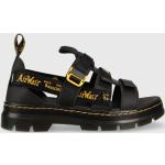 Pánske Kožené sandále Dr. Martens čiernej farby zo syntetiky vo veľkosti 45 na leto 