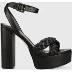 Dámske Spoločenské sandále Guess čiernej farby v elegantnom štýle z polyuretánu vo veľkosti 41 Vegan v zľave na leto 