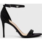 Dámske Spoločenské sandále Guess čiernej farby v elegantnom štýle z tkaniny vo veľkosti 35 na leto 