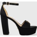 Dámske Spoločenské sandále Guess čiernej farby v elegantnom štýle z tkaniny vo veľkosti 35 na leto 