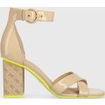 Dámske Spoločenské sandále Guess béžovej farby v elegantnom štýle z koženky vo veľkosti 41 na leto 