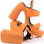 Dámske Designer Sandále na platforme Karl Lagerfeld oranžovej farby v elegantnom štýle vo veľkosti 36 na leto 