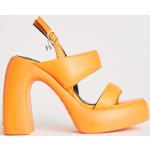Dámske Designer Sandále na platforme Karl Lagerfeld oranžovej farby v elegantnom štýle vo veľkosti 39 na leto 