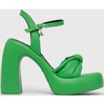 Dámske Designer Spoločenské sandále Karl Lagerfeld zelenej farby v elegantnom štýle z polyuretánu vo veľkosti 35 Vegan na leto 