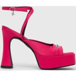 Dámske Designer Spoločenské sandále Karl Lagerfeld ružovej farby v elegantnom štýle zo syntetiky vo veľkosti 41 na leto 