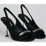 Dámske Designer Spoločenské sandále Karl Lagerfeld čiernej farby v elegantnom štýle vo veľkosti 37 na leto 