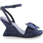 Dámske Spoločenské sandále Kennel & Schmenger - K & S tmavo modrej farby v elegantnom štýle z tkaniny vo veľkosti 41 na leto 