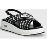 Dámske Designer Sandále na platforme Moschino Love Moschino čiernej farby zo syntetiky vo veľkosti 41 na leto 