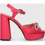 Dámske Designer Spoločenské sandále Moschino Love Moschino ružovej farby v elegantnom štýle zo syntetiky vo veľkosti 41 v zľave na leto 