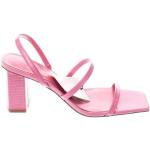 Dámske Sandále na podpätku Mango ružovej farby v elegantnom štýle na leto 
