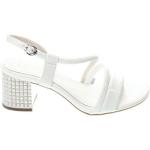 Dámske Sandále na podpätku Marco Tozzi bielej farby v elegantnom štýle v zľave na leto 