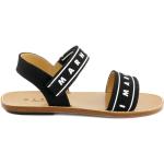 Dievčenské Designer Kožené sandále MARNI čiernej farby vo veľkosti 34 na suchý zips na leto 