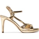 Dámske Spoločenské sandále Menbur zlatej farby v elegantnom štýle vo veľkosti 37 metalické na leto 