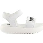Dievčenské Kožené sandále bielej farby vo veľkosti 35 na suchý zips na leto 